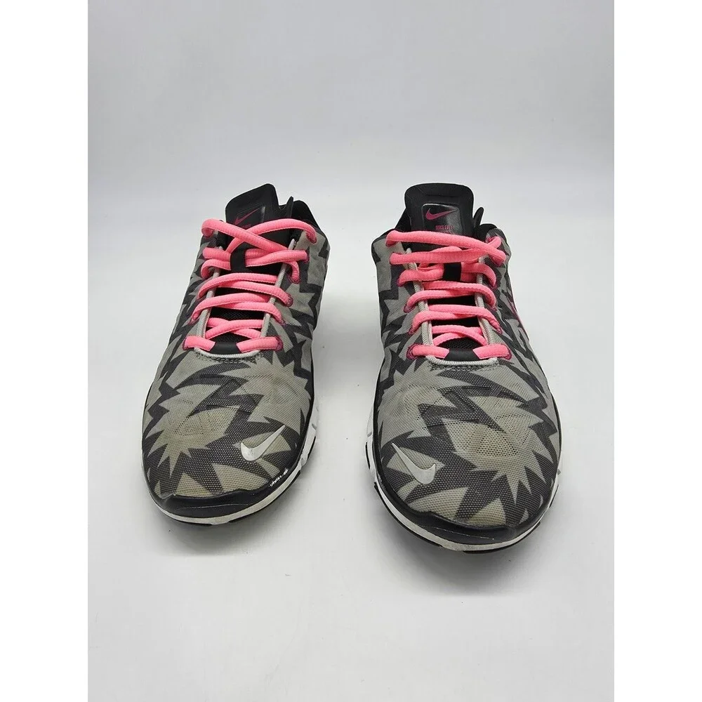 Nike Free TR Fit 3 Cross Training Shoes Sz 8 Gray Pink Geometric 555159-003